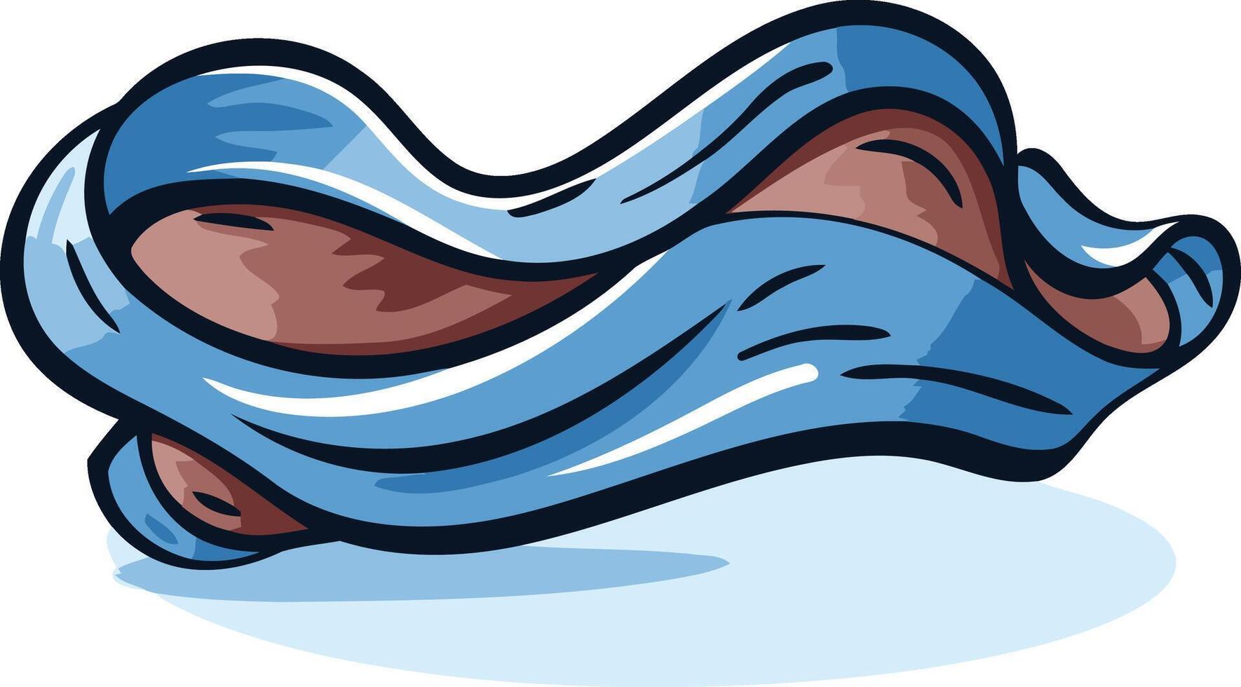 Cartoon Illustration of a Blue Seashell vector