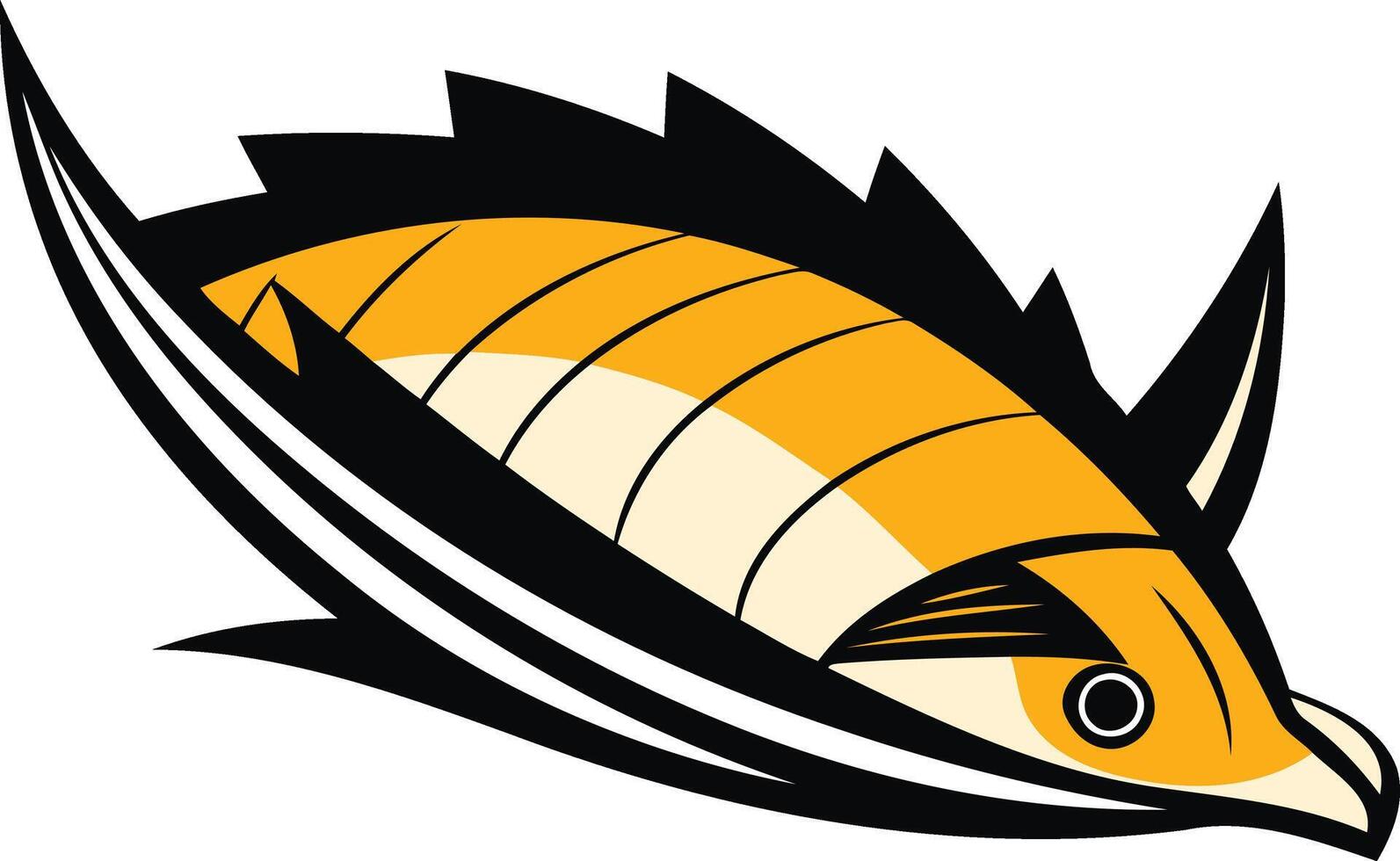 Stylized Yellow Fish Illustration vector