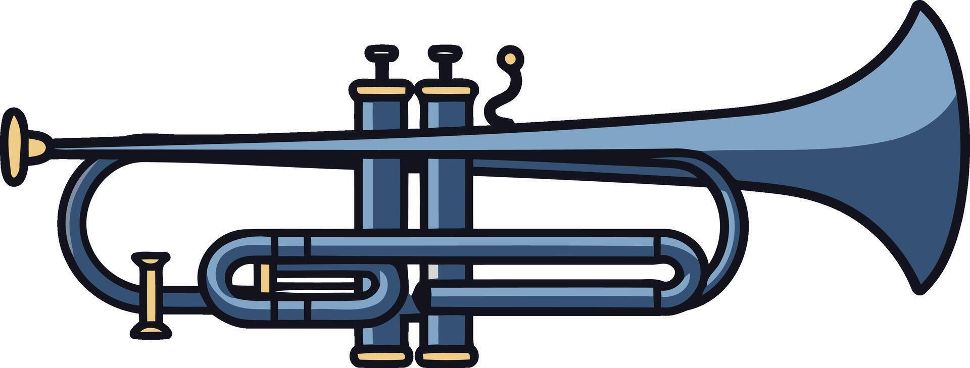 Blue Trumpet Cartoon Illustration vector