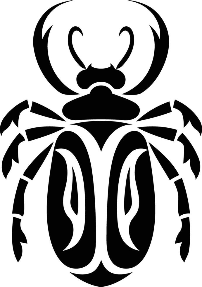 Black and white tribal tattoo design of a beetle vector