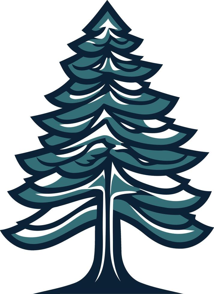 Stylized Illustration of a Pine Tree vector