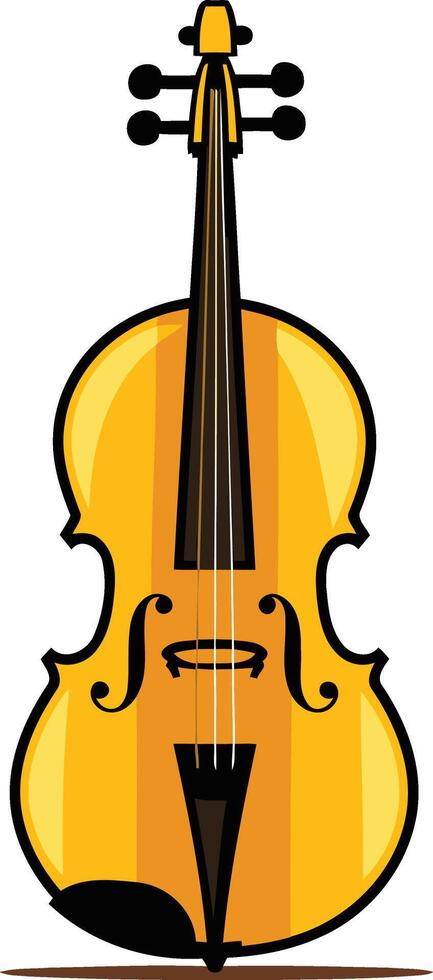 A Cartoon Illustration of a Yellow Violin vector