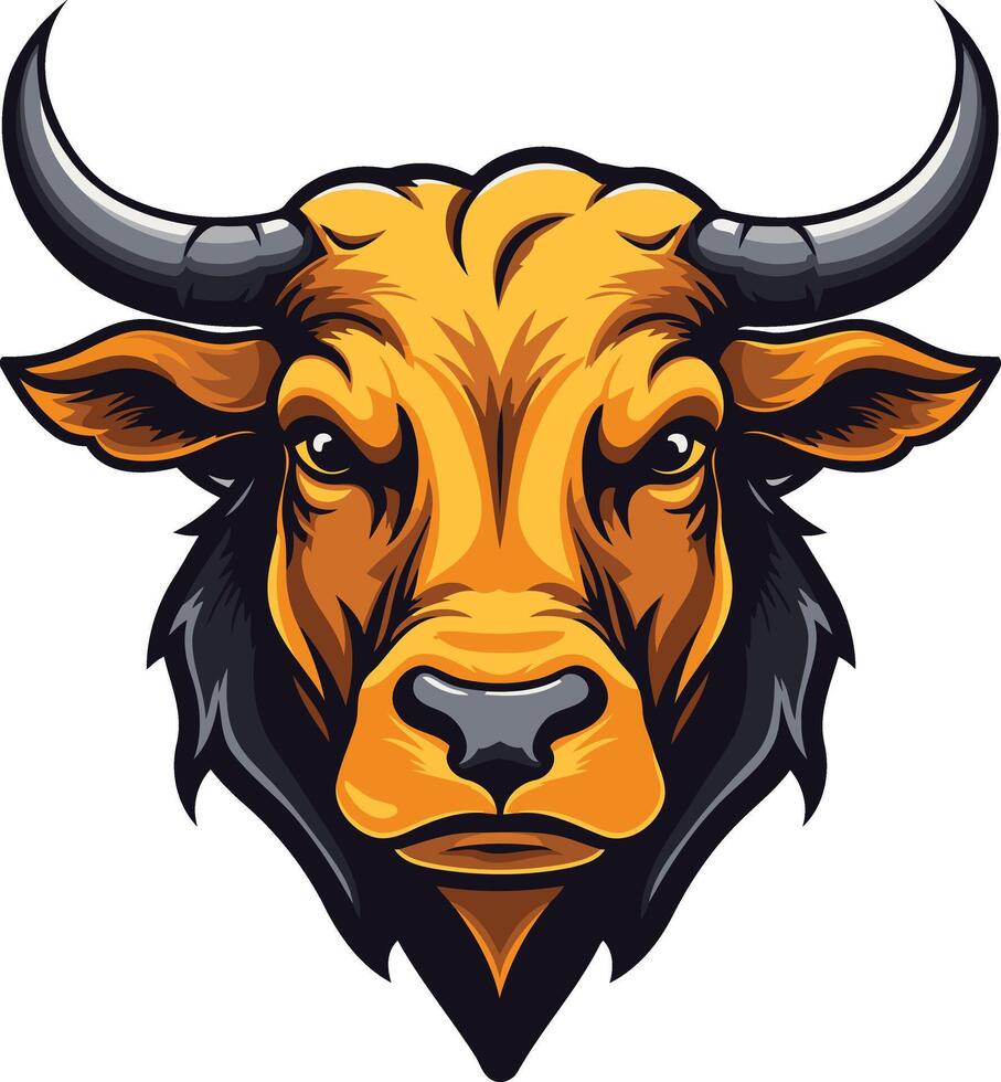 Fierce Bull Head Illustration vector
