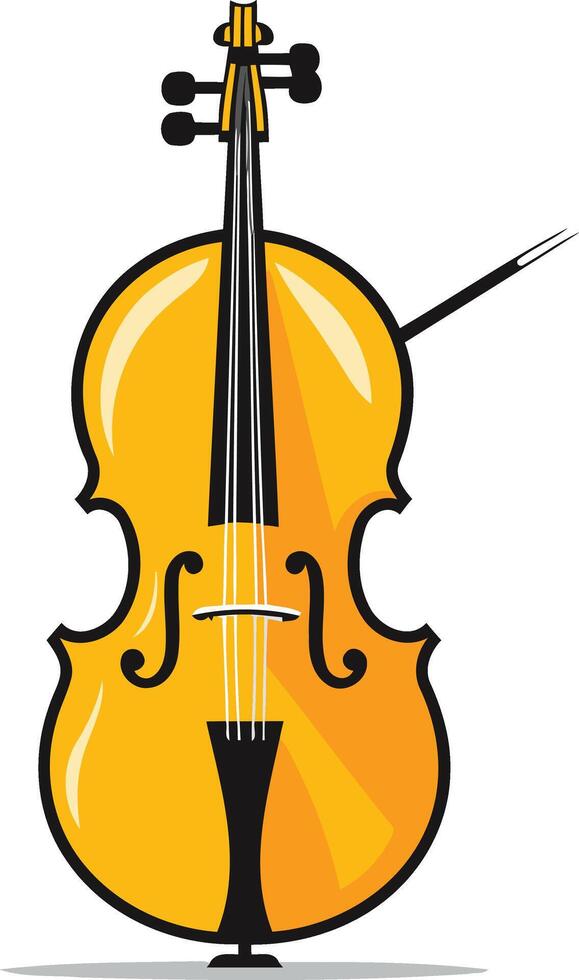 Yellow Cello with a Bow vector