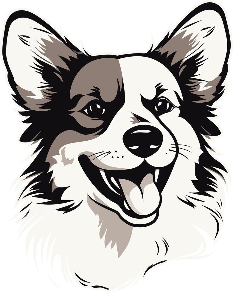 Portrait of a Happy Welsh Corgi vector