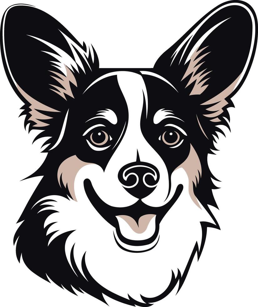 Portrait of a Happy Welsh Corgi vector