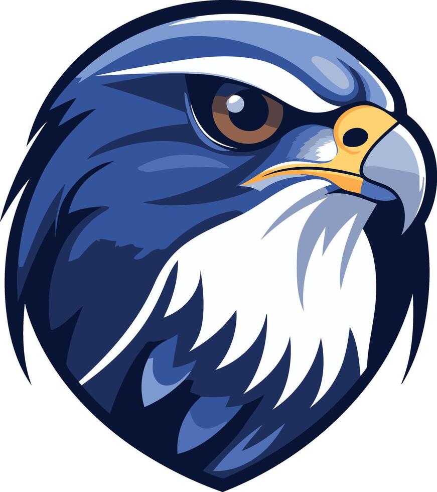Close Up Portrait of a Blue and White Hawk vector