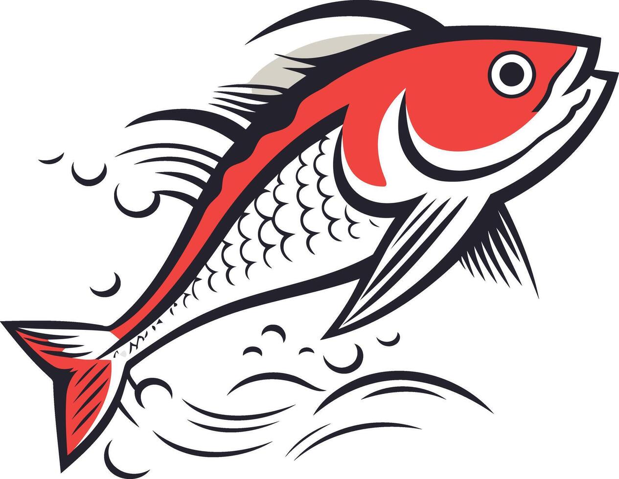 Red Fish Leaping Out of the Water vector