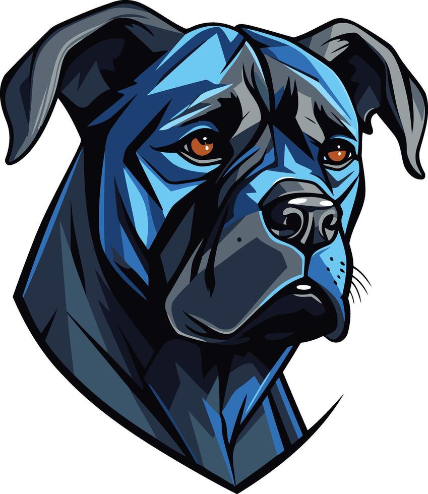 Blue and Black Dog Portrait vector