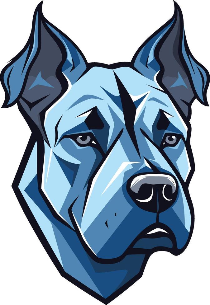Blue Dog Portrait with Geometric Style vector