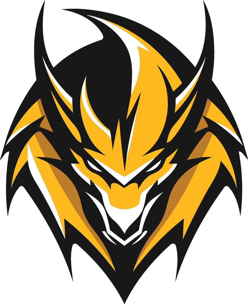 Yellow Dragon Mascot Logo Design vector