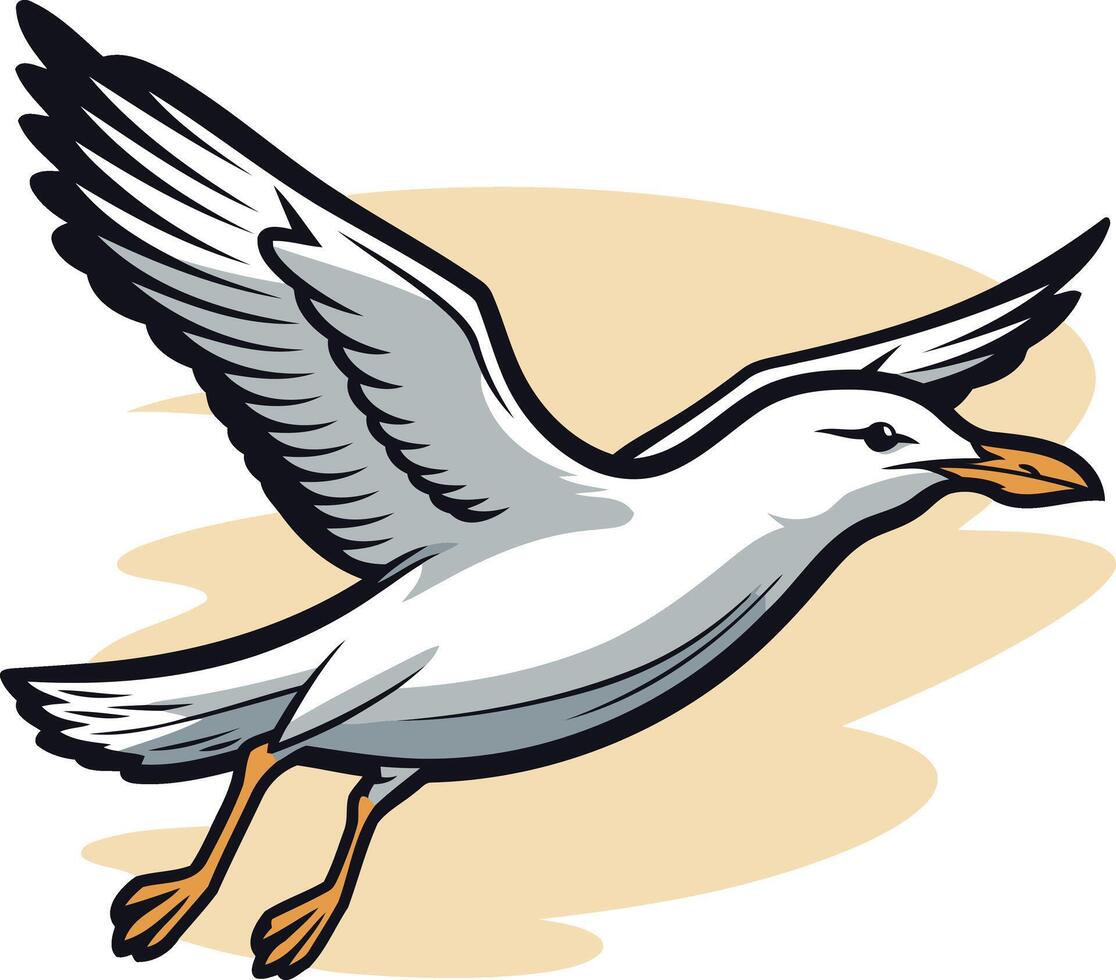 Seagull in Flight vector