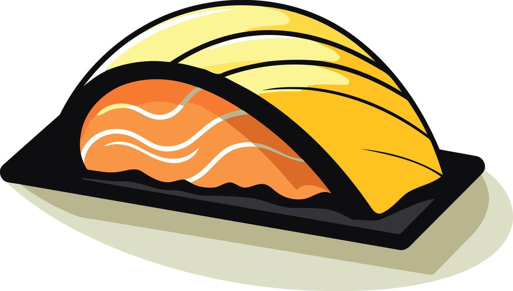 Cartoon Illustration of a Salmon Nigiri Sushi vector