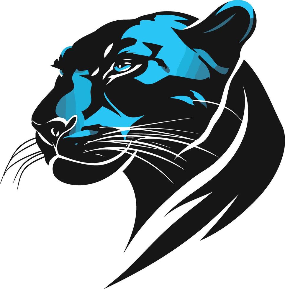 Stylized Black Panther with a Blue Eye vector