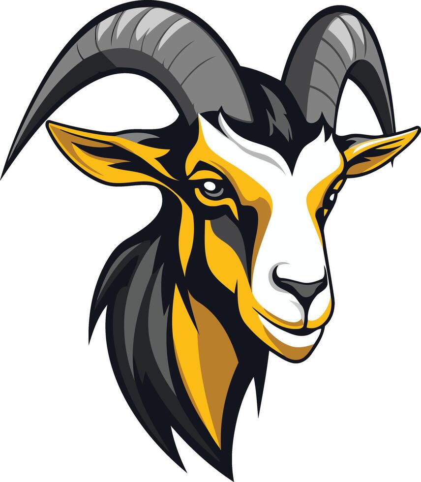 Portrait of a Majestic Goat vector