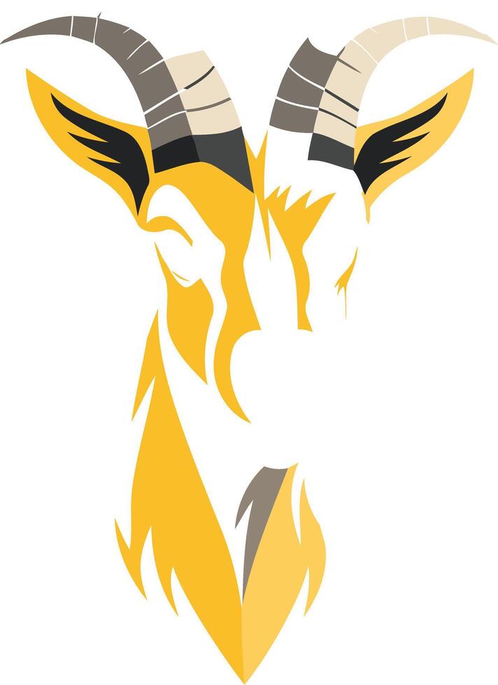 Stylized Illustration of a Goat's Head vector