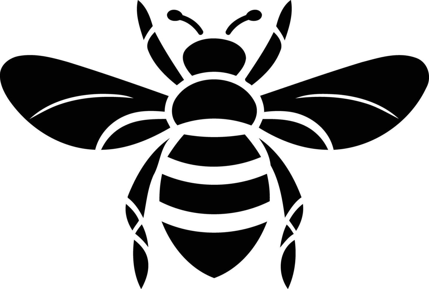 Simple yet powerful, this black and white bee silhouette is perfect for branding, logos, or any design project that needs a touch of nature and hard work vector