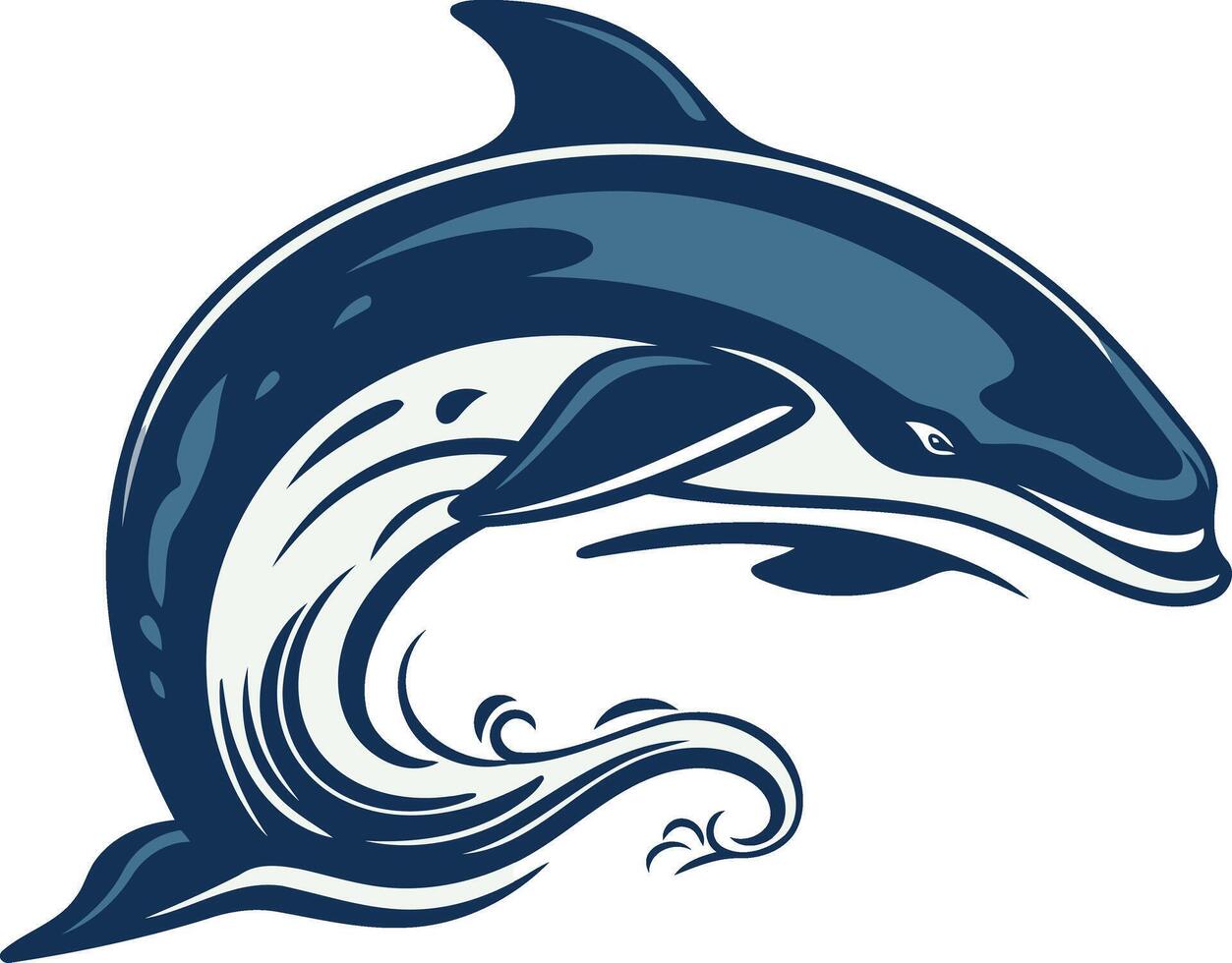 Dolphin Leaping Through the Waves vector
