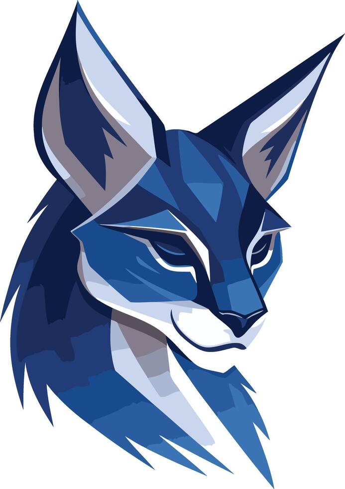 Blue Feline Portrait in Abstract Style vector