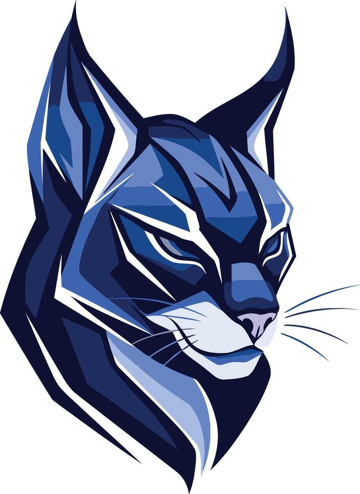 Blue Lynx Portrait with Sharp Gaze vector
