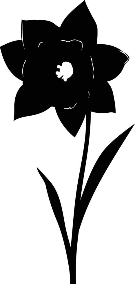 A simple yet elegant silhouette of a daffodil flower vector