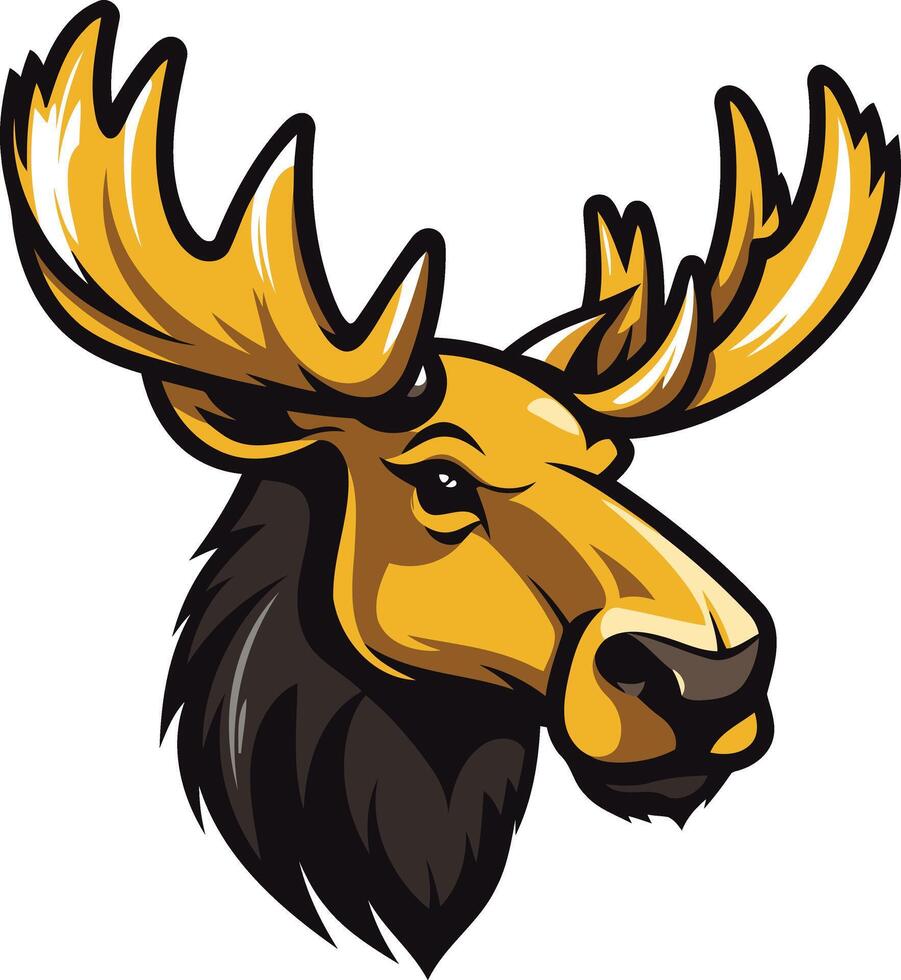 Majestic Moose Head Mascot Illustration vector