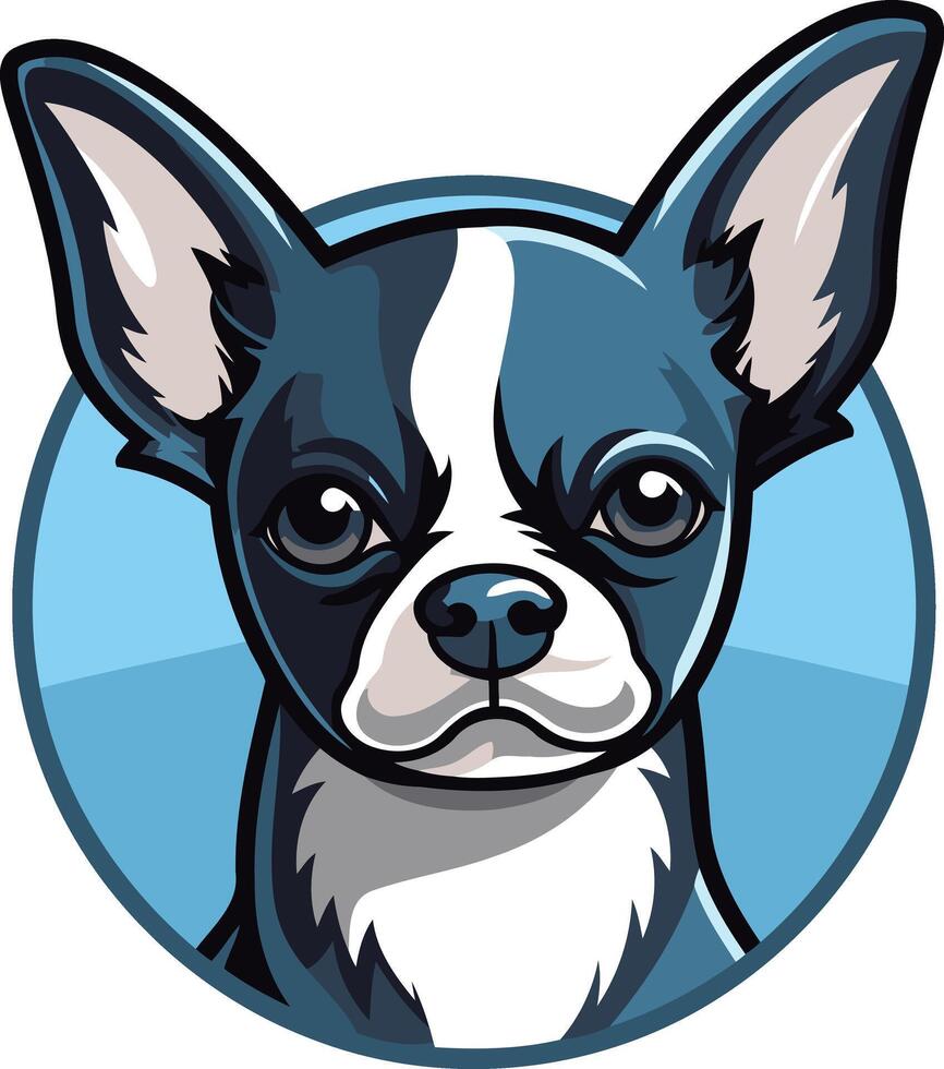 A Close up Portrait of a Boston Terrier vector