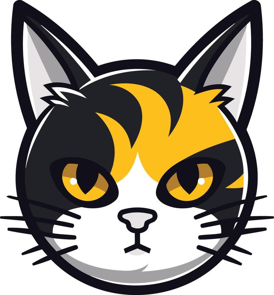 Calico Cat with Intense Stare vector
