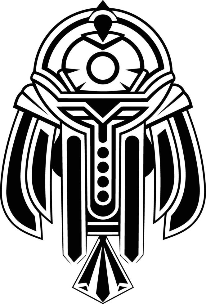 Geometric tattoo design with intricate details and bold lines vector