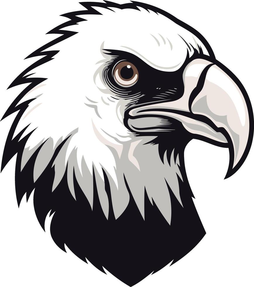 Powerful Bald Eagle Head Illustration vector
