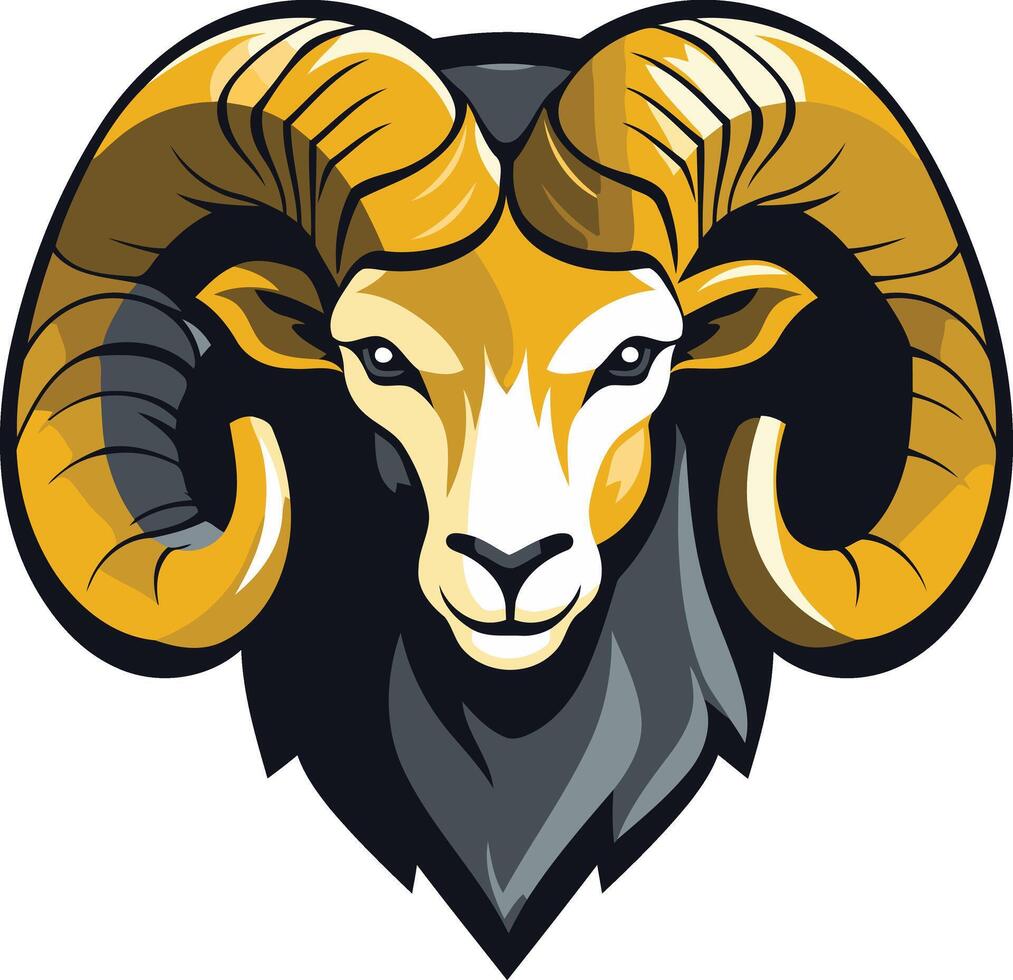 Bighorn Sheep Head Illustration vector