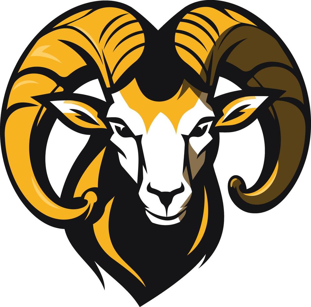 Powerful Ram Head Mascot Illustration vector