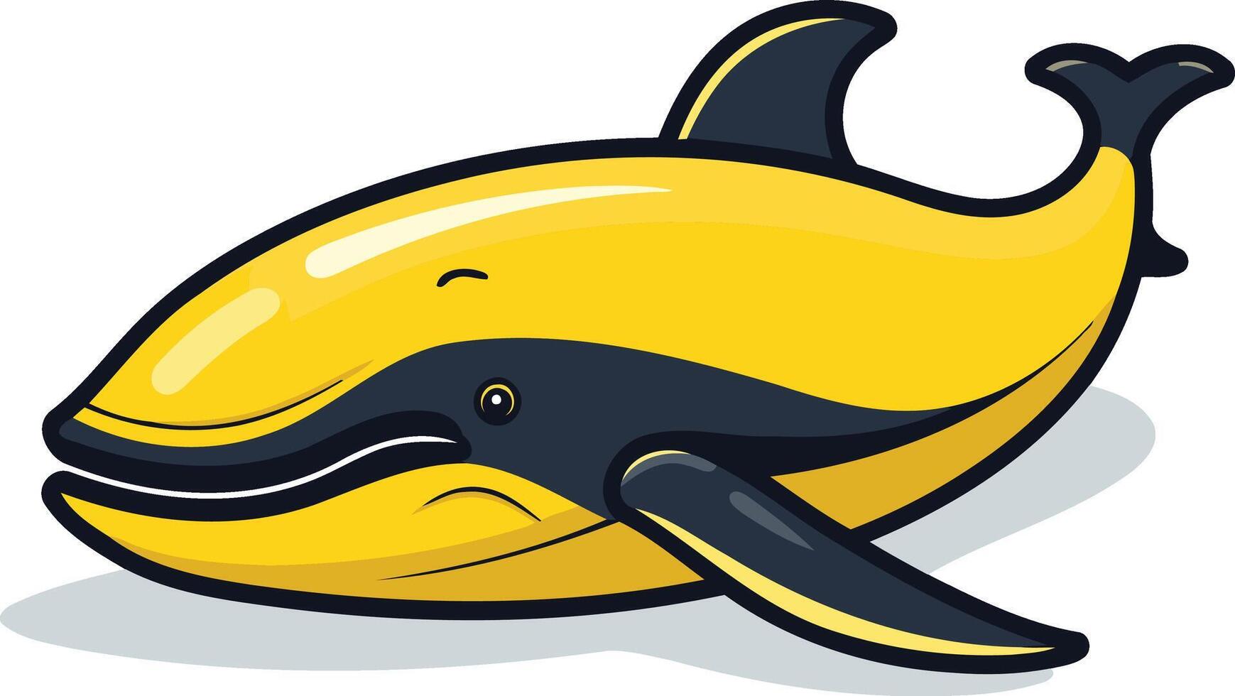 Cartoon Yellow Whale Illustration vector