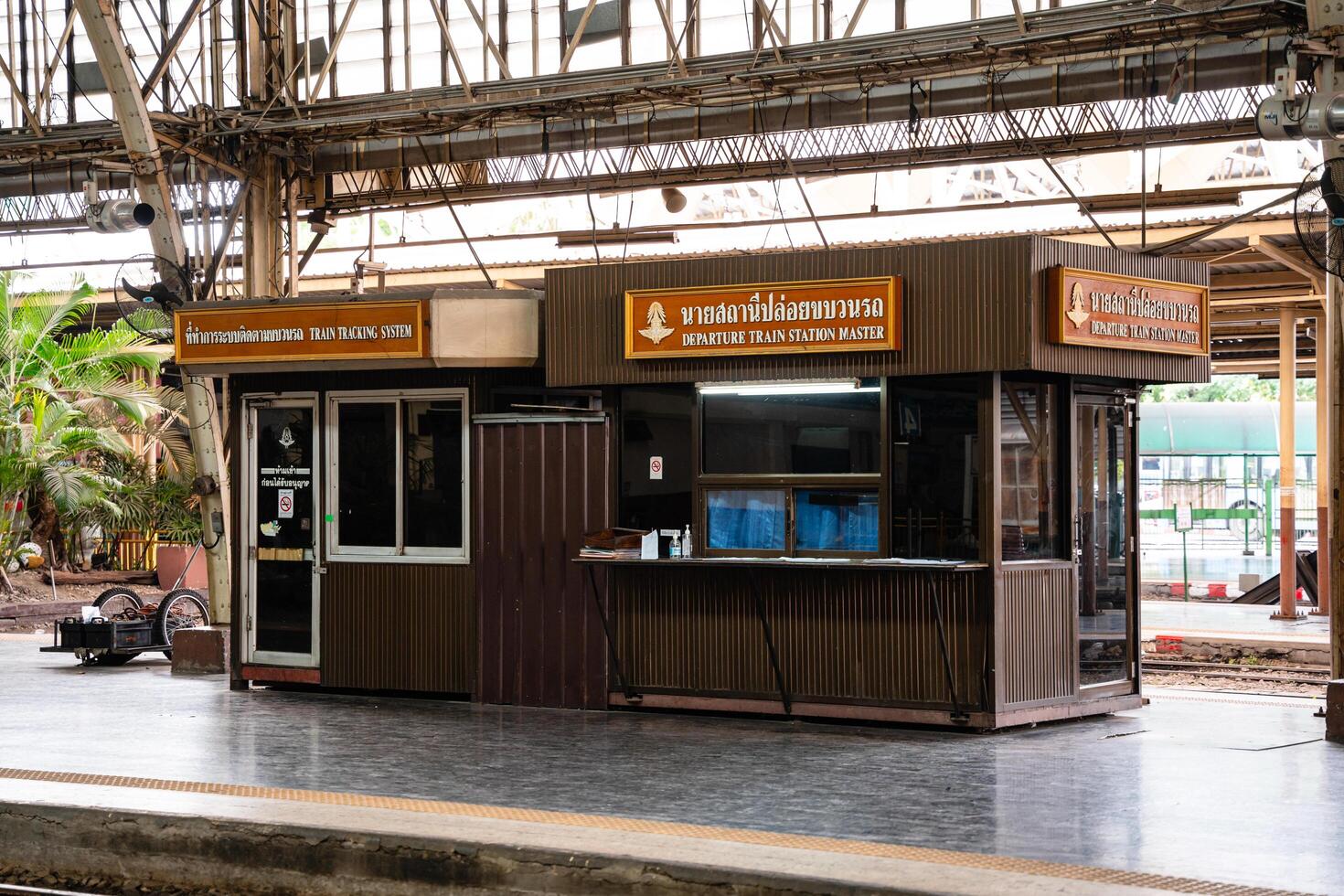 Bangkok,Thailand - February, 16 2023 Bangkok Hua Lamphong railway station is a railway station in Pathum Wan, the former central passenger terminal in Bangkok and the former railway hub of Thailand. photo