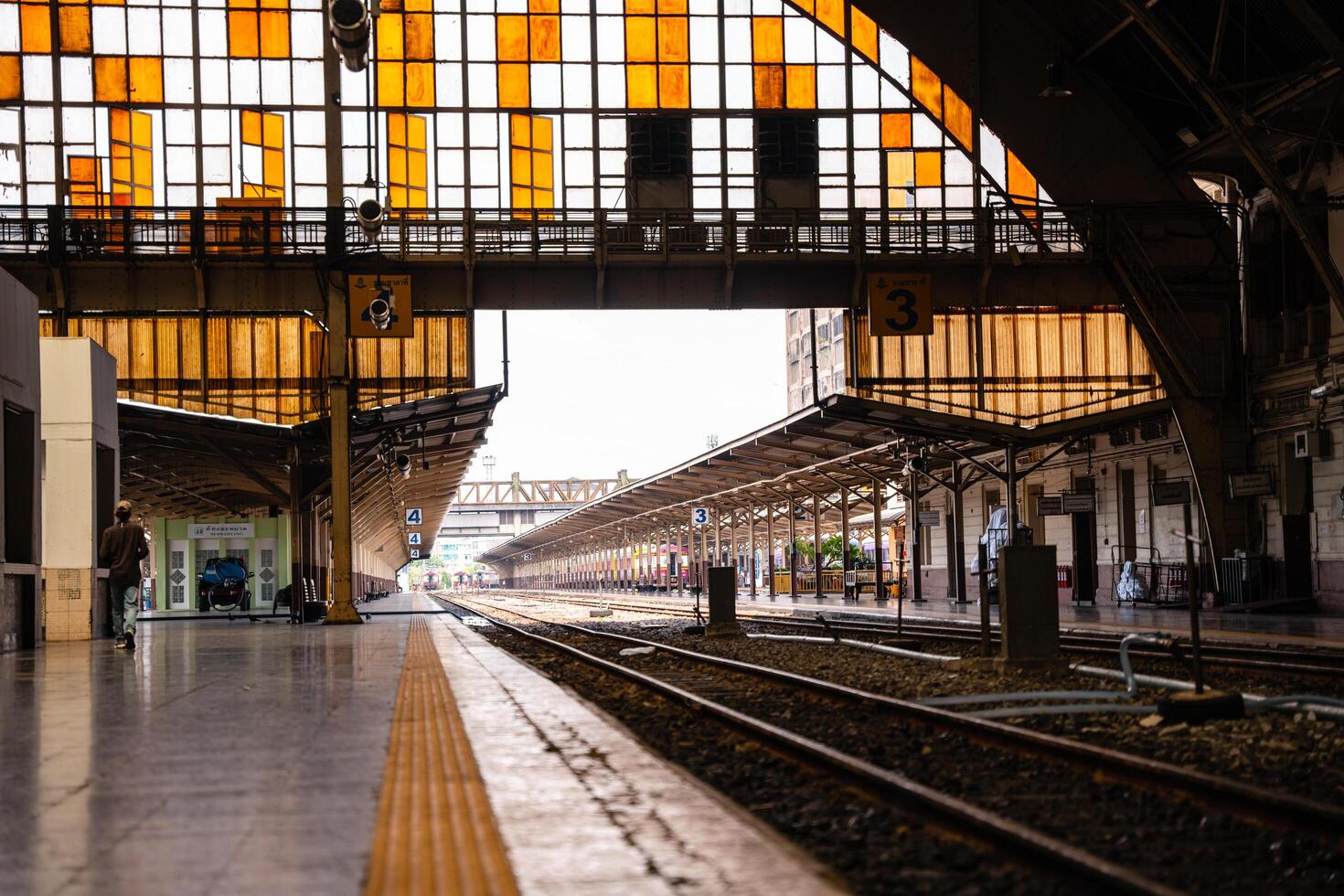 Bangkok,Thailand - February, 16 2023 Bangkok Hua Lamphong railway station is a railway station in Pathum Wan, the former central passenger terminal in Bangkok and the former railway hub of Thailand. photo