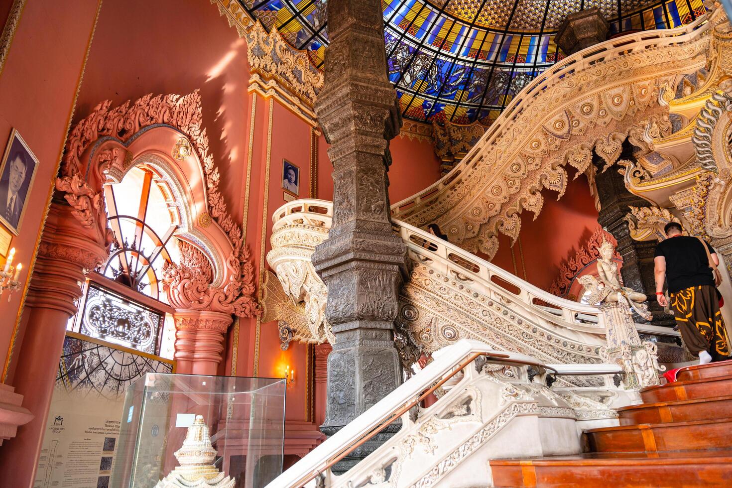 Bangkok, Thailand - February 13, 2023 Erawan Museum is a museum in Samut Prakan Province, Thailand. It is well known for its giant three-headed elephant art display. photo