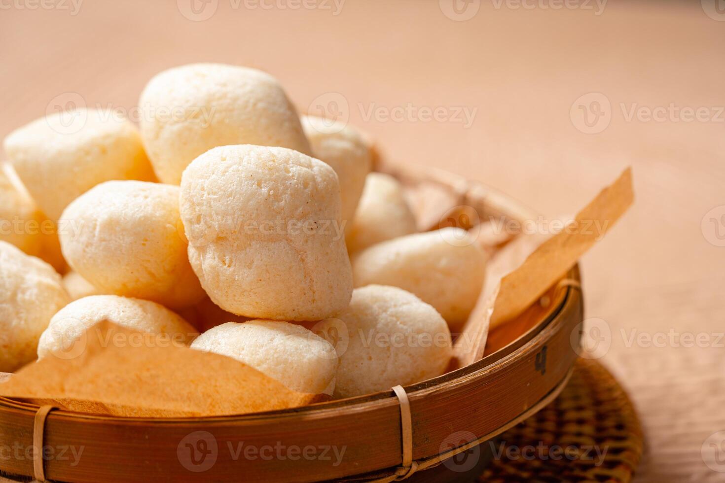 Kerupuk Tenggiri, Indonesian crackers made from mackerel fish. photo