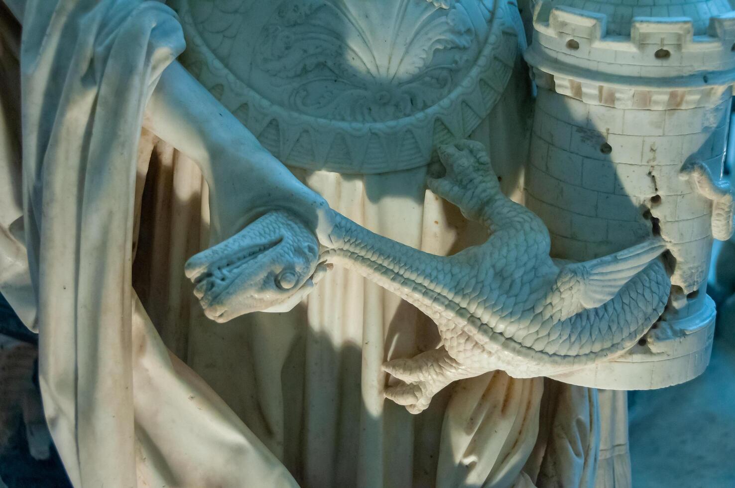 NANTES, FRANCE - SEPTEMBER 12, 2017 - Francis II Tomb Statue Representing Justice Virtue in Nantes photo