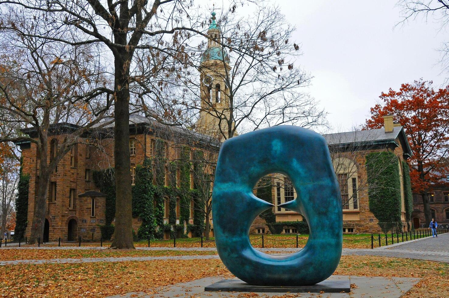PRINCETON, NJ -15 NOVEMBER 2011 The sculpture Oval with Points by Henry Moore on the campus of Princeton University, a private Ivy League research university in New Jersey photo