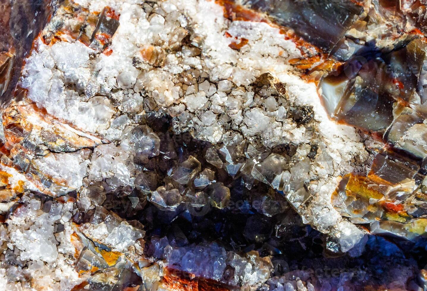 Close up of ancient petrified wood texture with colorful natural patterns and detailed wood grain. Showcasing the geological, Painted Desert National Park photo