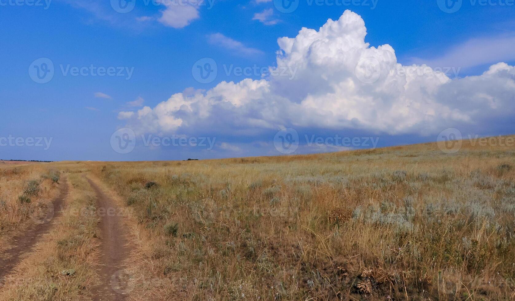 Thunderstorm clouds over the Crimean Peninsula in summer photo