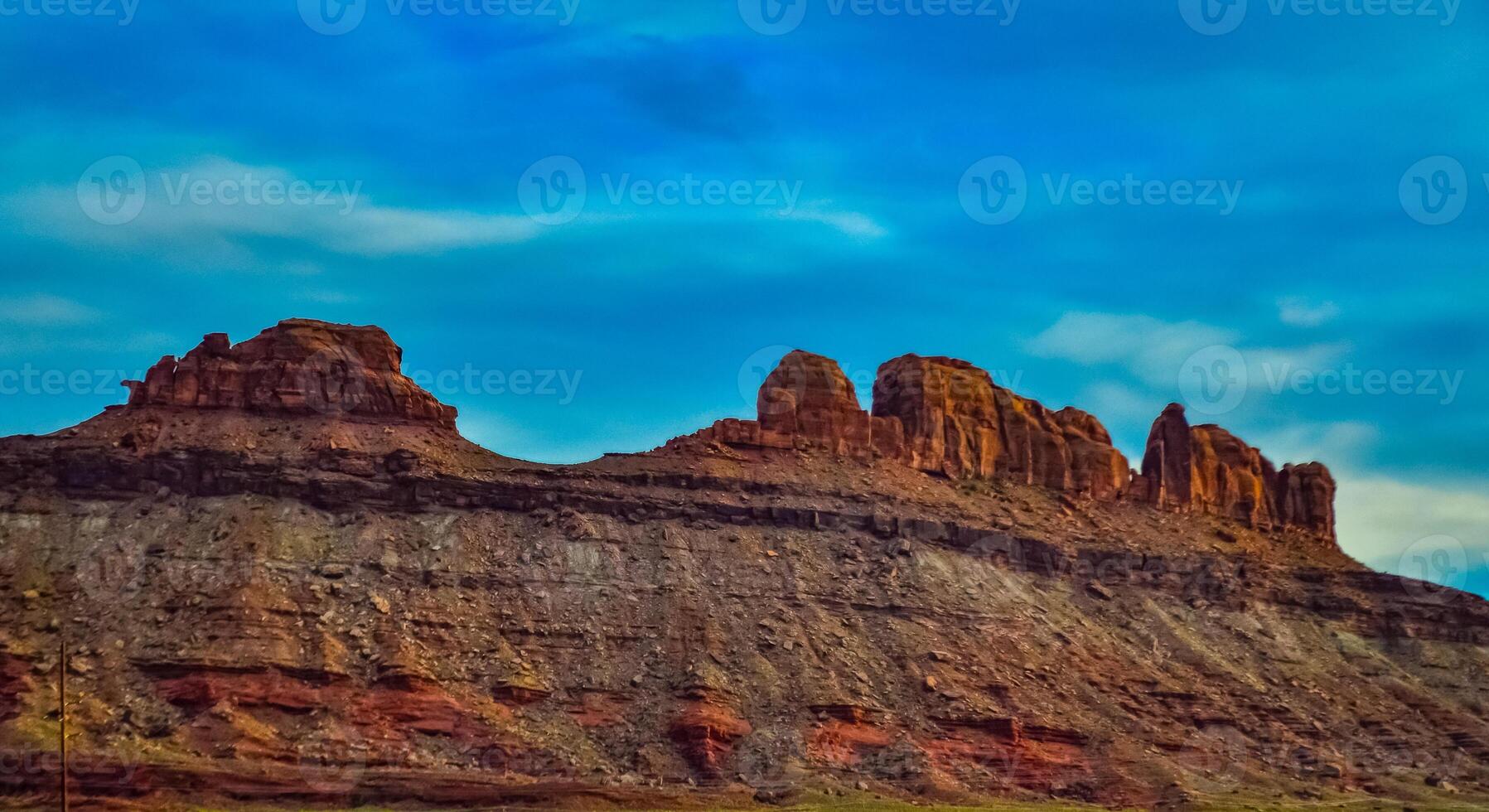 Mountainous landscape, red and yellow mountains in Utah, US photo