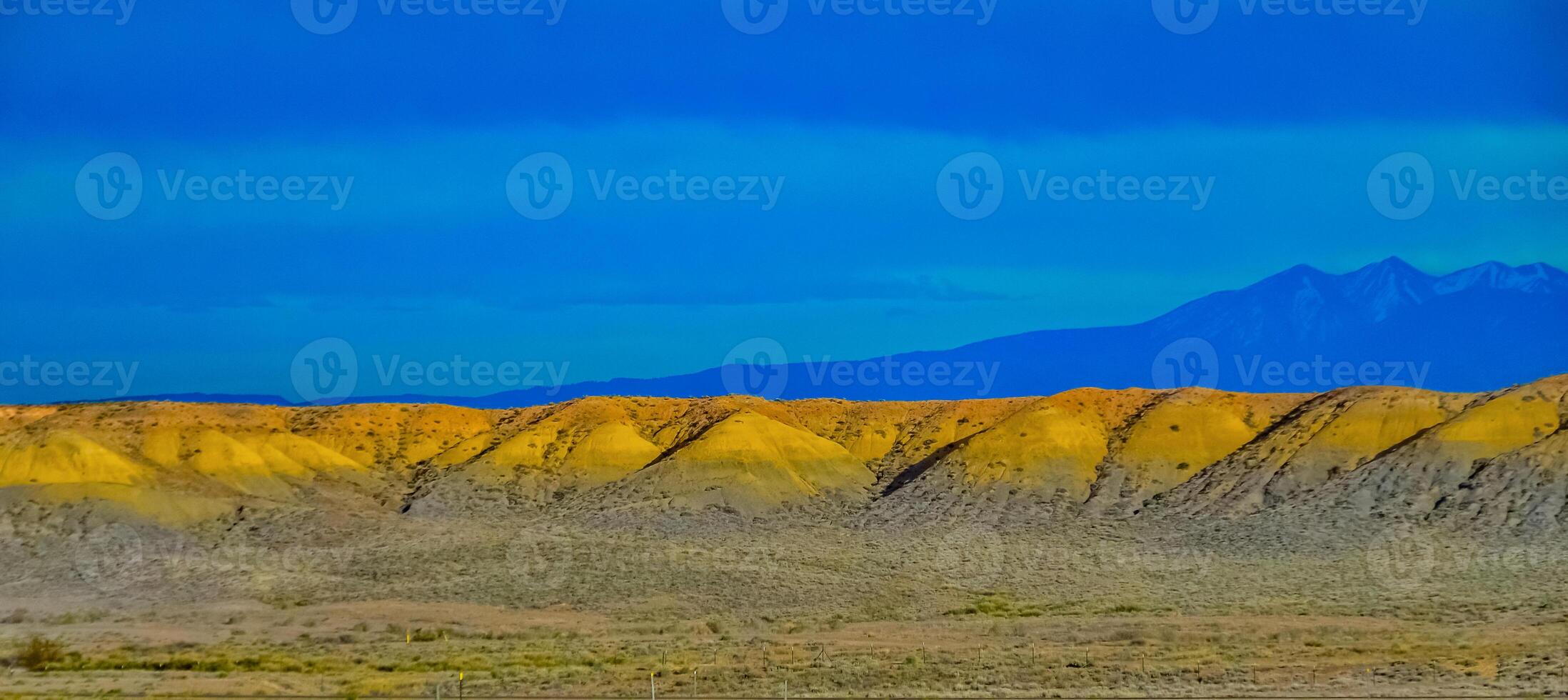 Mountainous landscape, red and yellow mountains in Utah, US photo