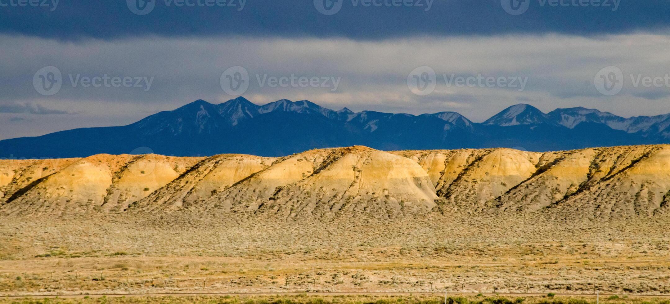 Mountainous landscape, red and yellow mountains in Utah, US photo
