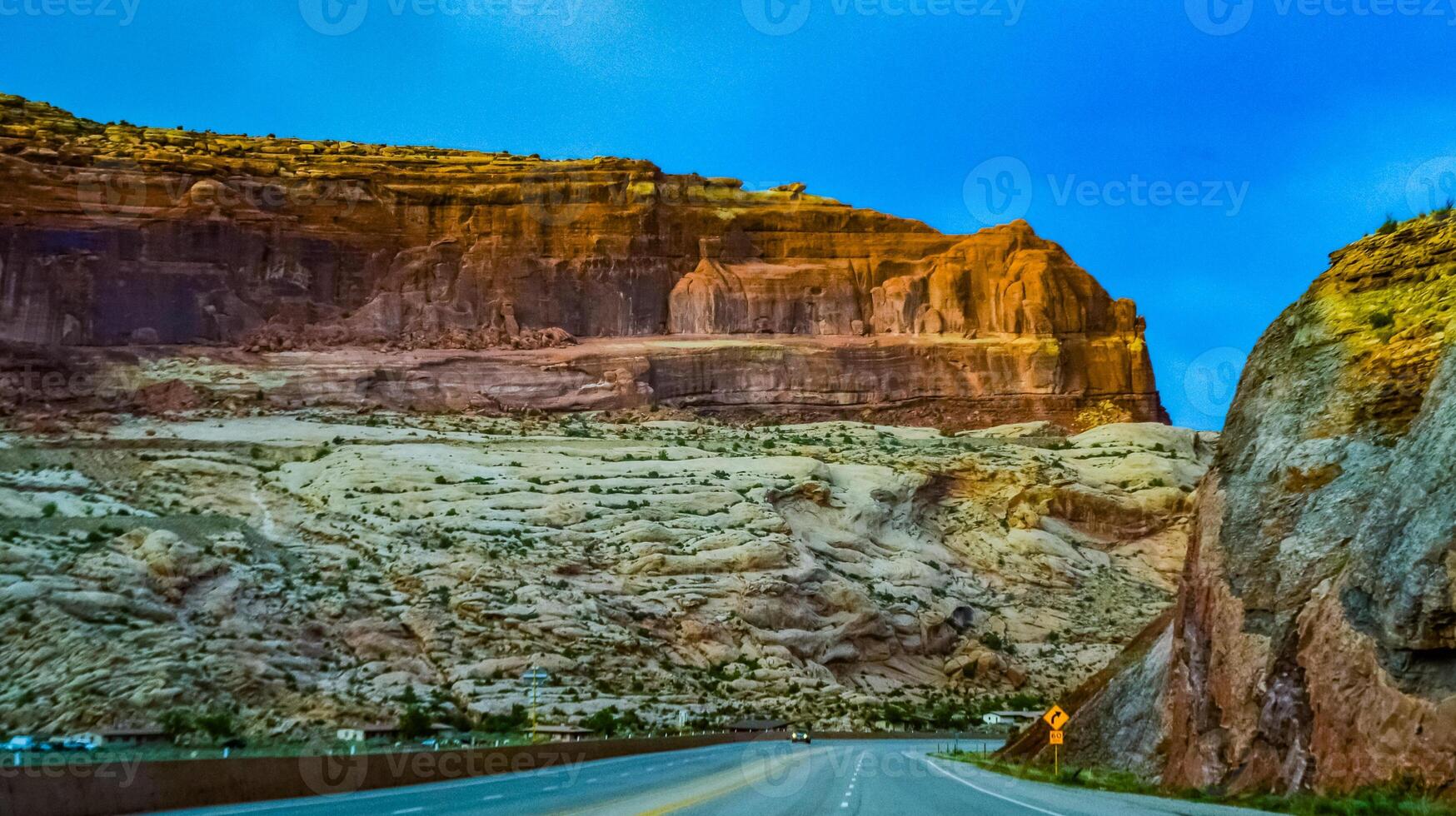 Mountainous landscape, red and yellow mountains in Utah, US photo