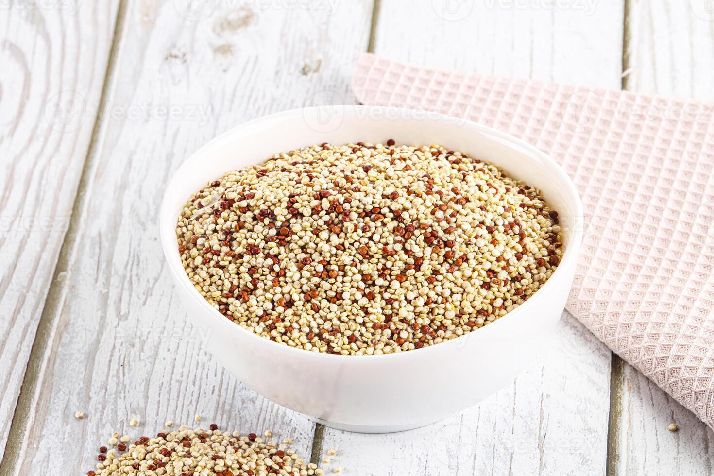 Raw dry quinoa cereal grain photo