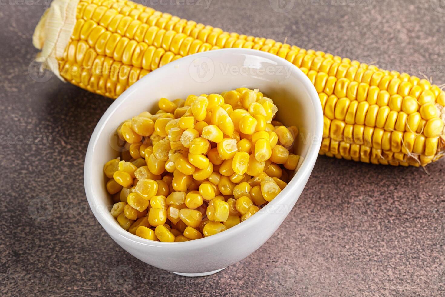 Marinated corn in the bowl photo