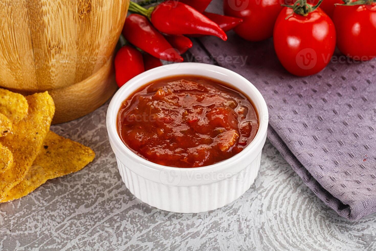 Spicy mexican sauce Salsa dip photo