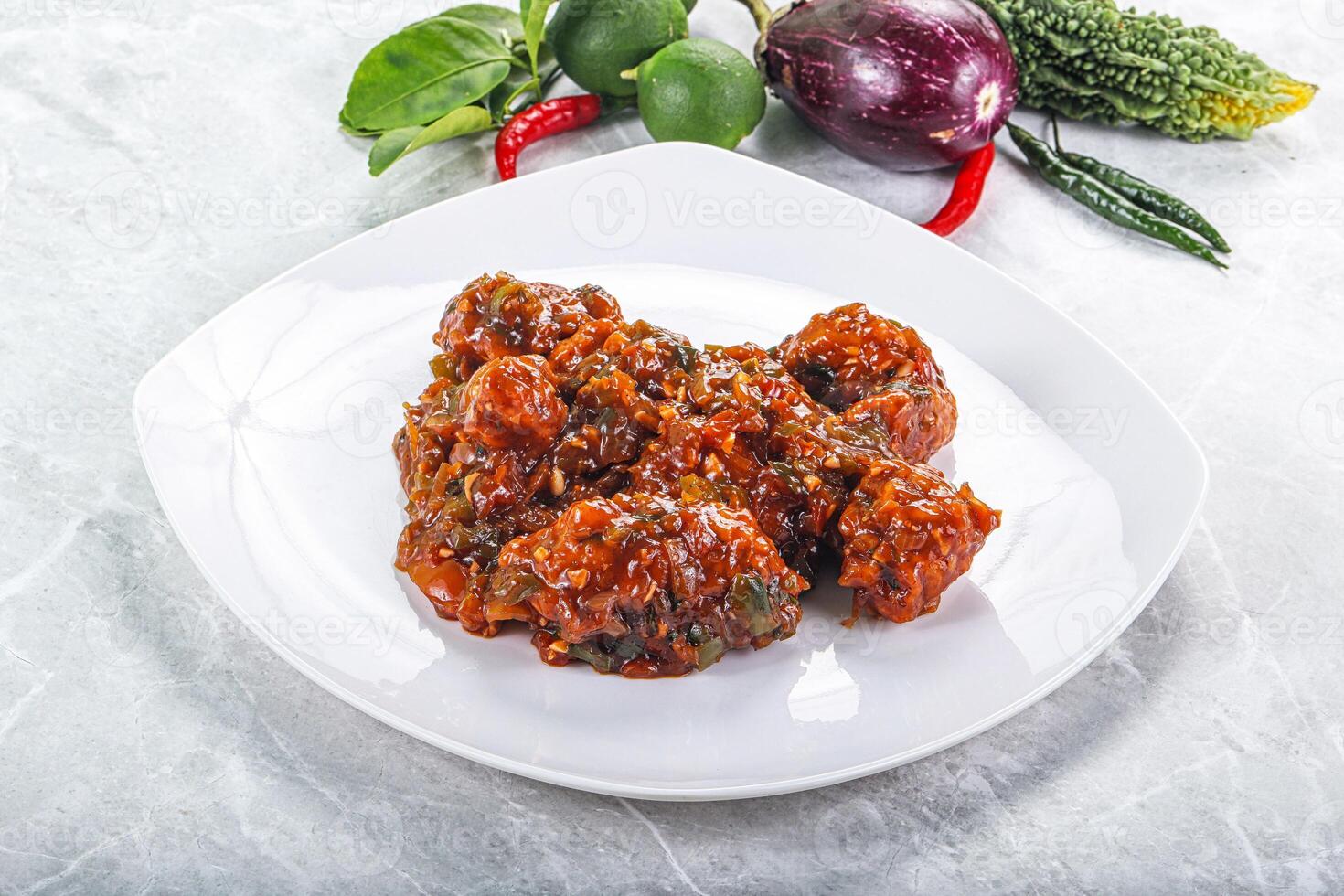 Chinese cuisine - Chicken manchurian gravy photo