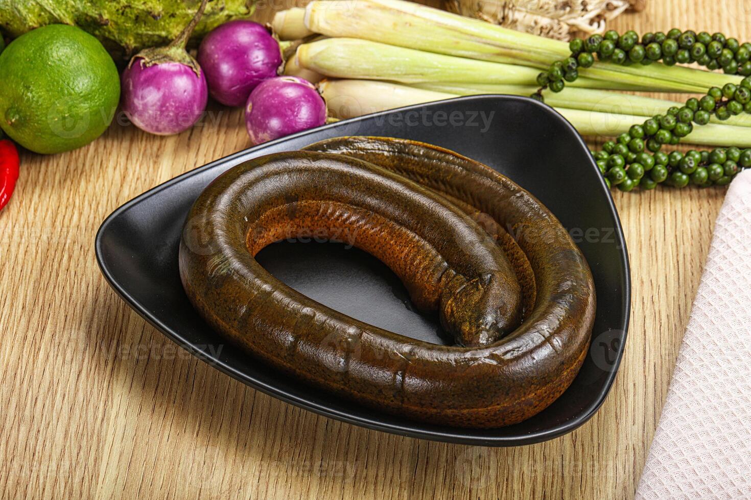 Fresh raw uncooked eel for grill photo